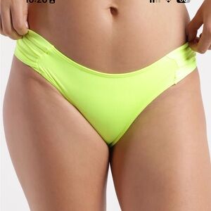 Victoria’s Secret Neon Lime Ruched-Side Bikini Bottom - Women Swim